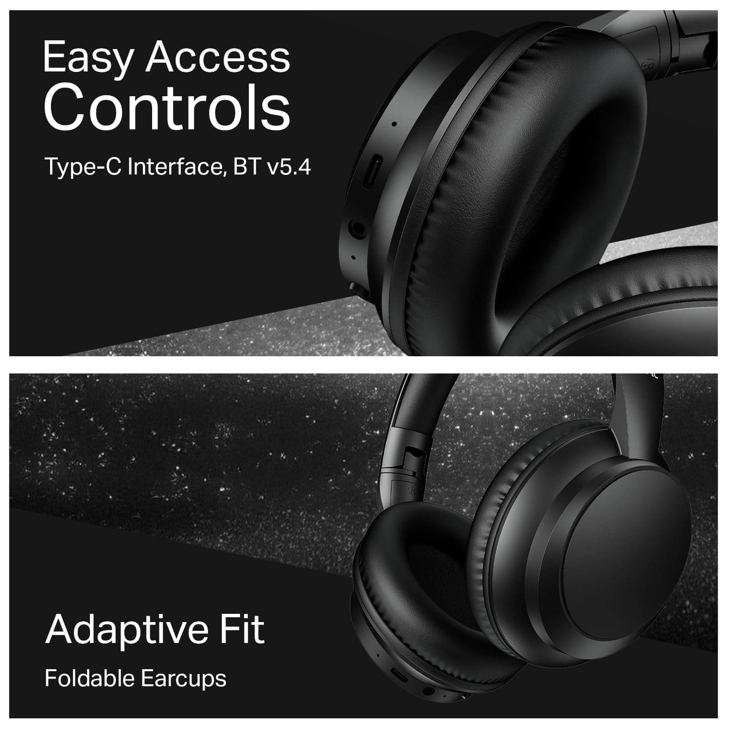 Boat 2025 Launch Rockerz 371, 40mm Drivers, 50hrs Battery, 60ms Low Latency, ENx Tech, BT v5.4, Foldable Cups, Voice Assistant, Bluetooth Headphones, Wireless Headphone with Mic (Black Sabre) - Image 6