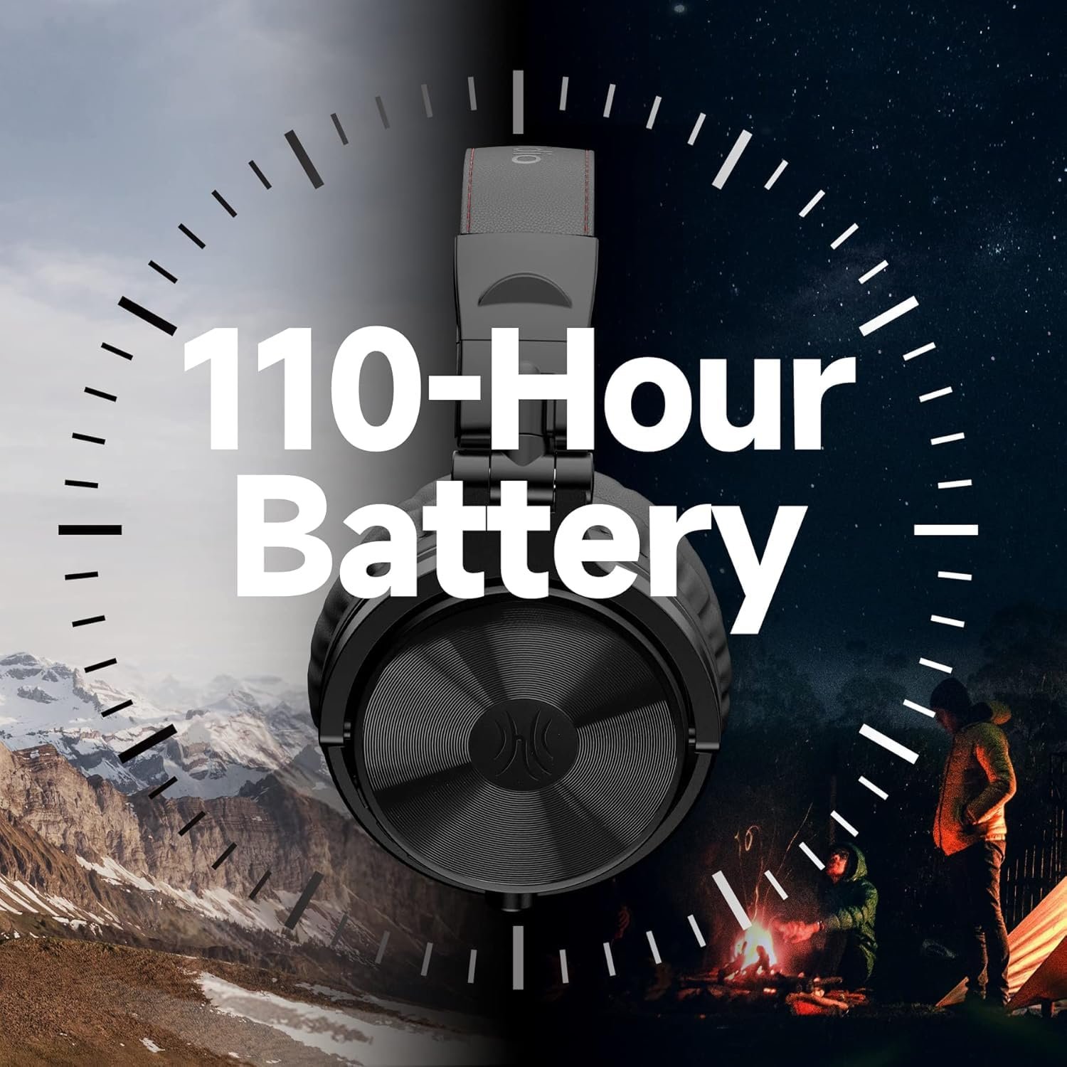 OneOdio Bluetooth Over Ear Headphones - Wireless/Wired 110 Hrs Stereo Sound Bluetooth Foldable Headsets with Deep Bass 50mm Neodymium Drivers for PC/Phone - Studio Wireless Pro C (Black) - Image 5