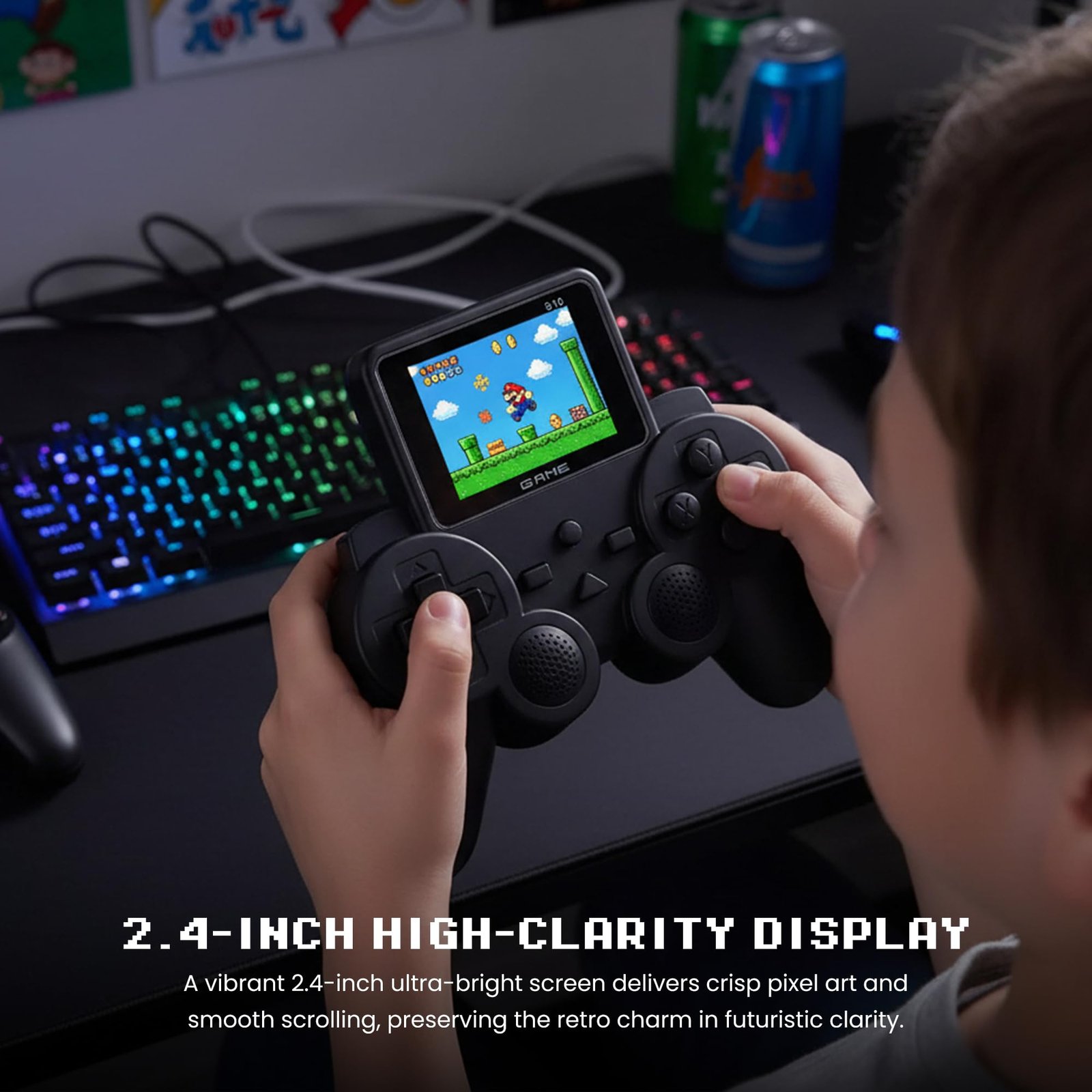 S10 Handheld Game Console with Wireless Controller | 520 Built-in Retro Games | Portable Mini Gaming Controller for PC | TV Output | Plug-and-Play Fun for Kids & Adults - Image 4