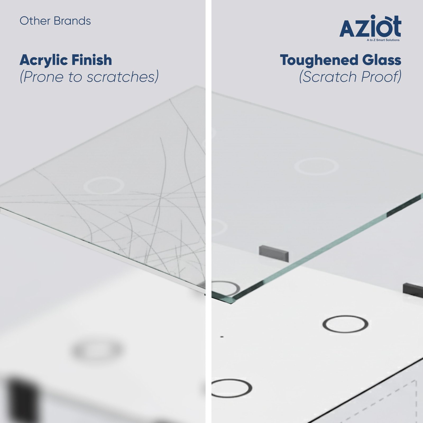 AZIOT Smart Wi-fi Modular 4 Gang Premium Touch Switch (6 Amps Each) - GLASS (Not Acrylic): Elevate Your Home with Effortless Control (Fits in Anchor Roma Classic and Similar Plates) Home Automation - Image 5