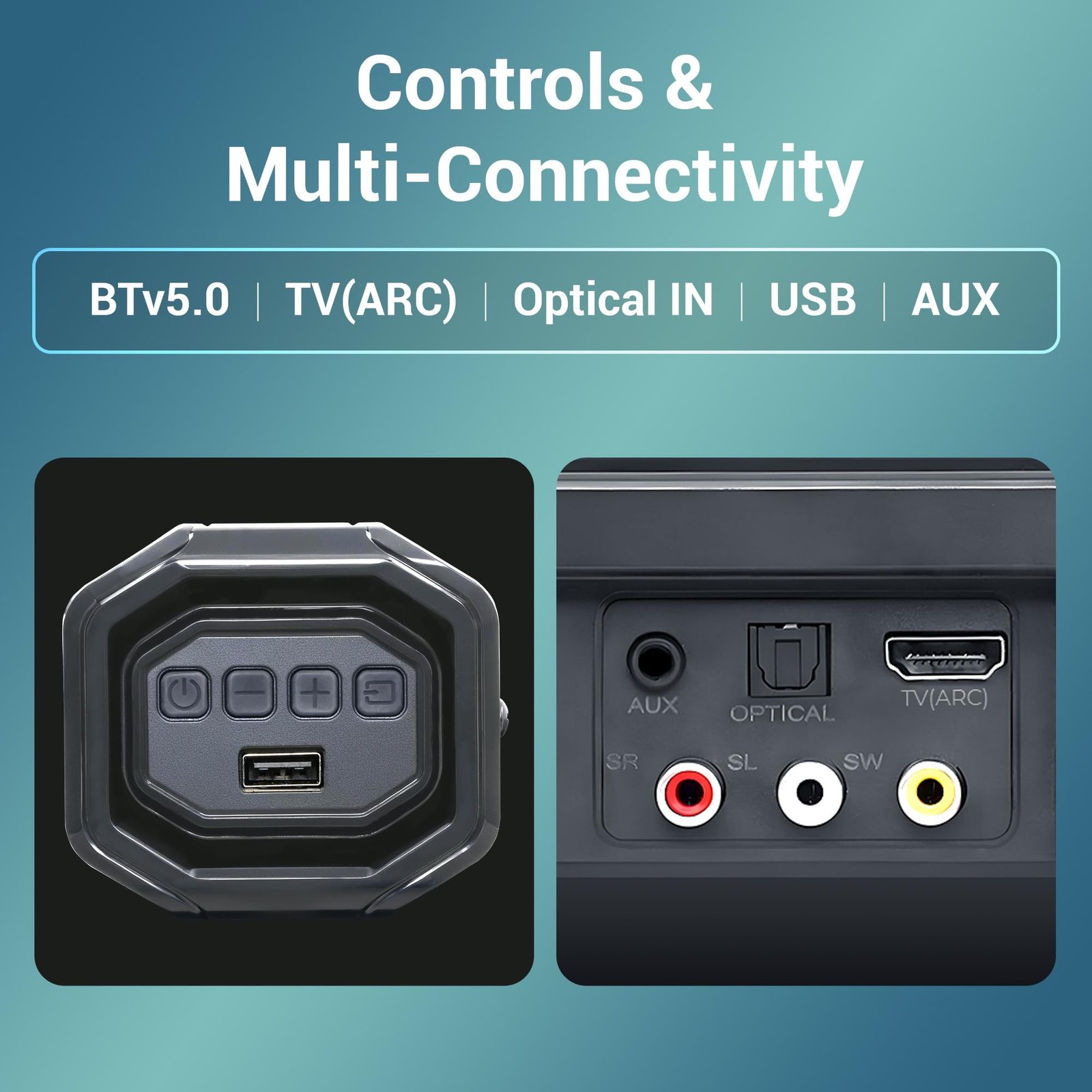 ZEBRONICS Juke BAR 7600 Soundbar, 300 Watts, 5.1 Surround, Dual Rear Satellites, Triple Driver Soundbar, 6.5″” Subwoofer, Bluetooth 5.0 | HDMI (ARC) | Optical | USB | AUX