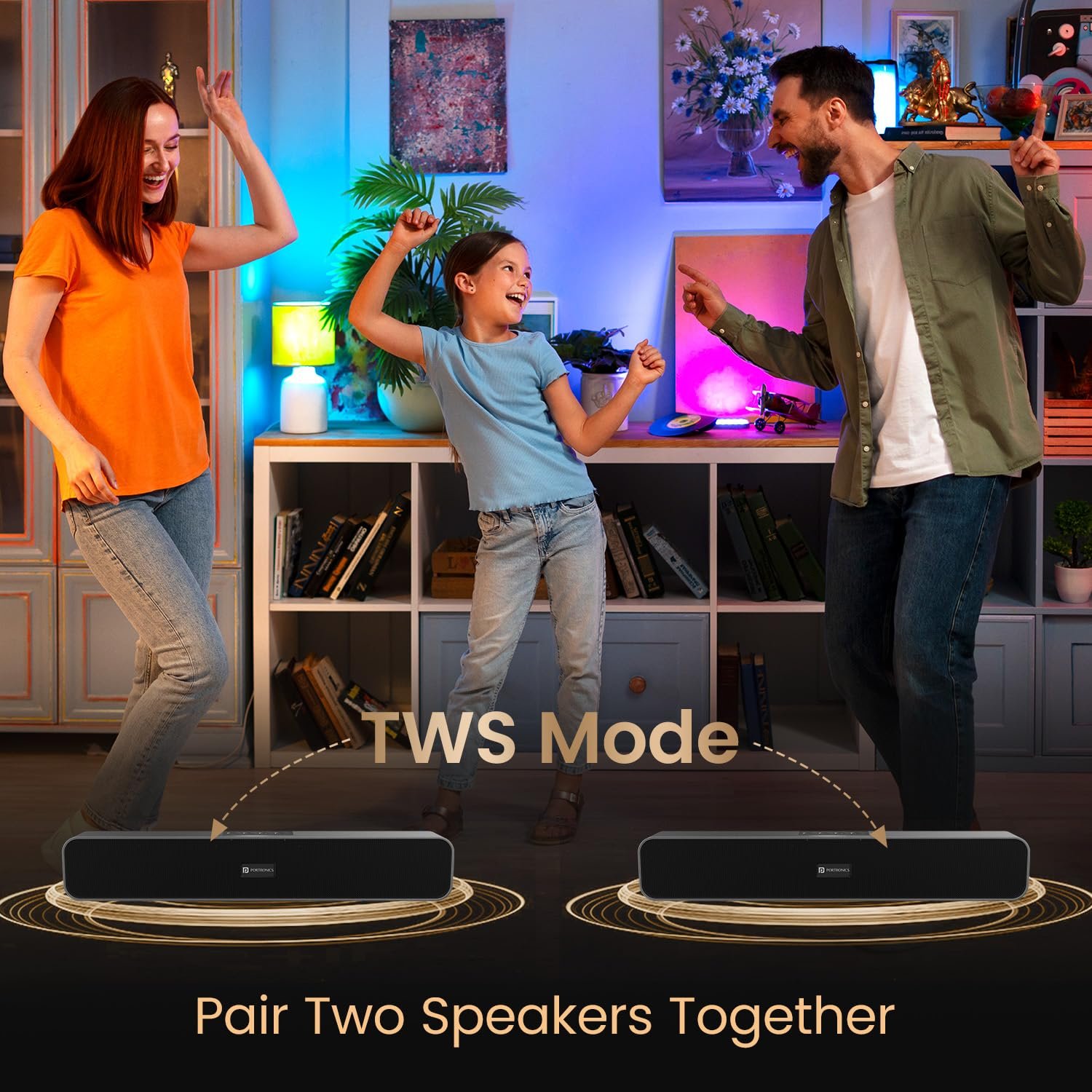 Portronics Decibel 24 | 10W Bluetooth Soundbar Speaker with in Built Mic, HD Sound, Bluetooth 5.3v/USB/TF Card/Aux in, Soundbar for Phone/Laptop/Tablets, Type C Fast Charging (Black) - Image 3