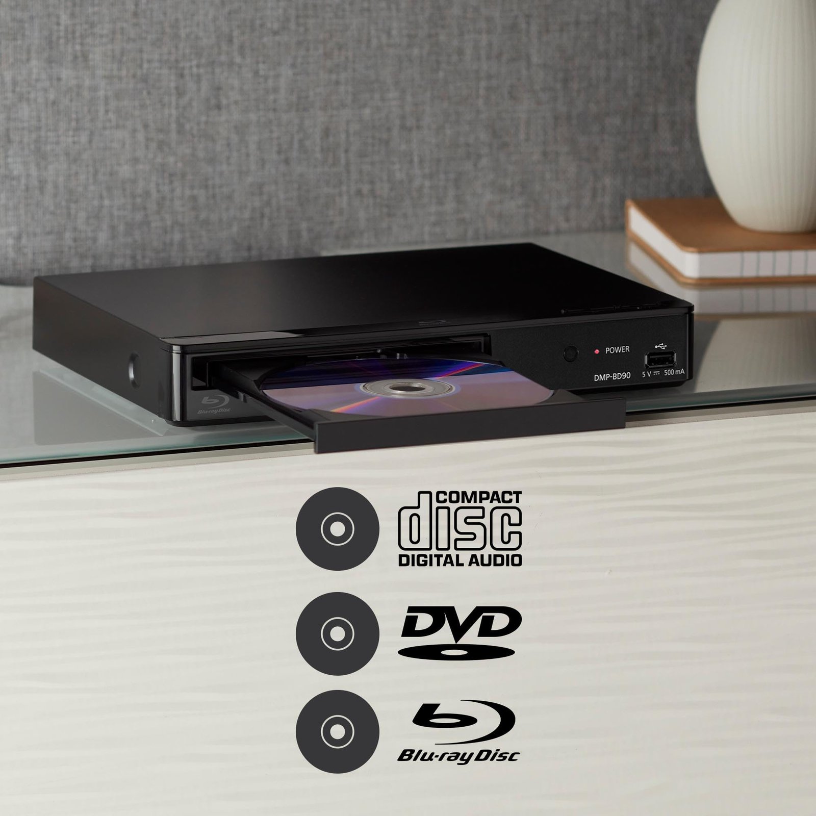 Panasonic Blu Ray DVD Player with Full HD Picture Quality and Hi-Res Dolby Digital Sound, DMP-BD90P-K, Black - Image 3