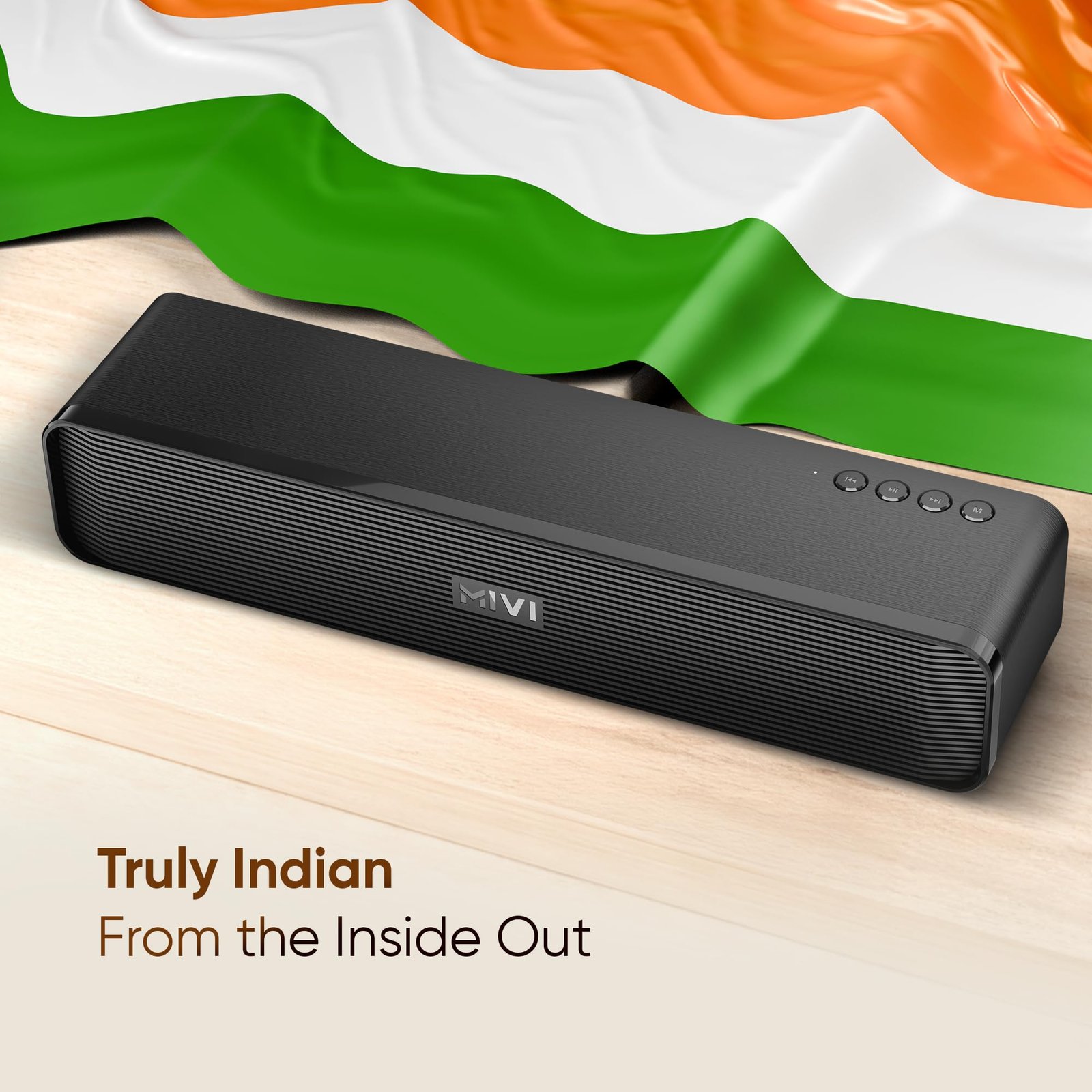 Mivi Fort H30 Portable Bluetooth Speakers Soundbar – [Newly launched] 30W Bluetooth Soundbar for Campus Life, 2.0 Channel, Sleek Design, 6 Hours Playtime, Multi-connectivity, Made in India