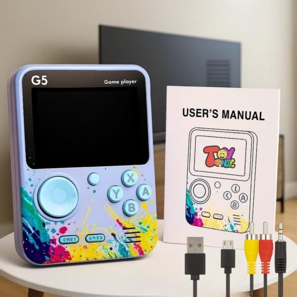 TOYTONIC G5 Handheld Game Console for Kids, Retro Gaming Device with 3.0" HD Screen, Built-in 500 Classic Games, AV Output, Random Color – Portable Game Player for Boys & Girls, Multicolour