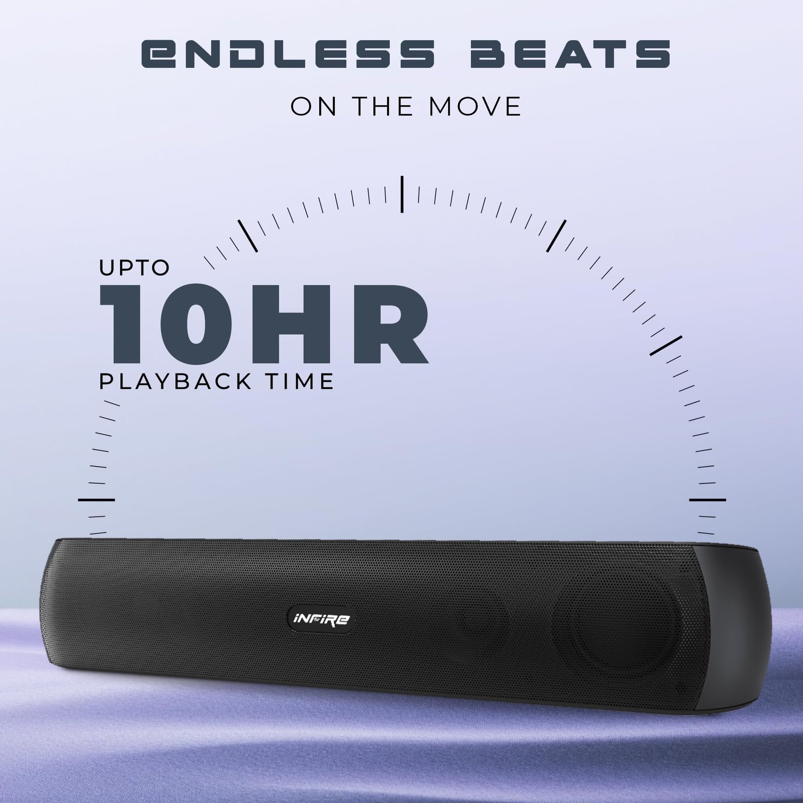 iNFiRe FireBar 12 Bluetooth Soundbar Speaker, 12W Powerful Sound, Upto 10 Hrs Playtime, Soundbar for Phone/TV/Laptop/Tablets/Projectors, with TWS Function (Black) - Image 4