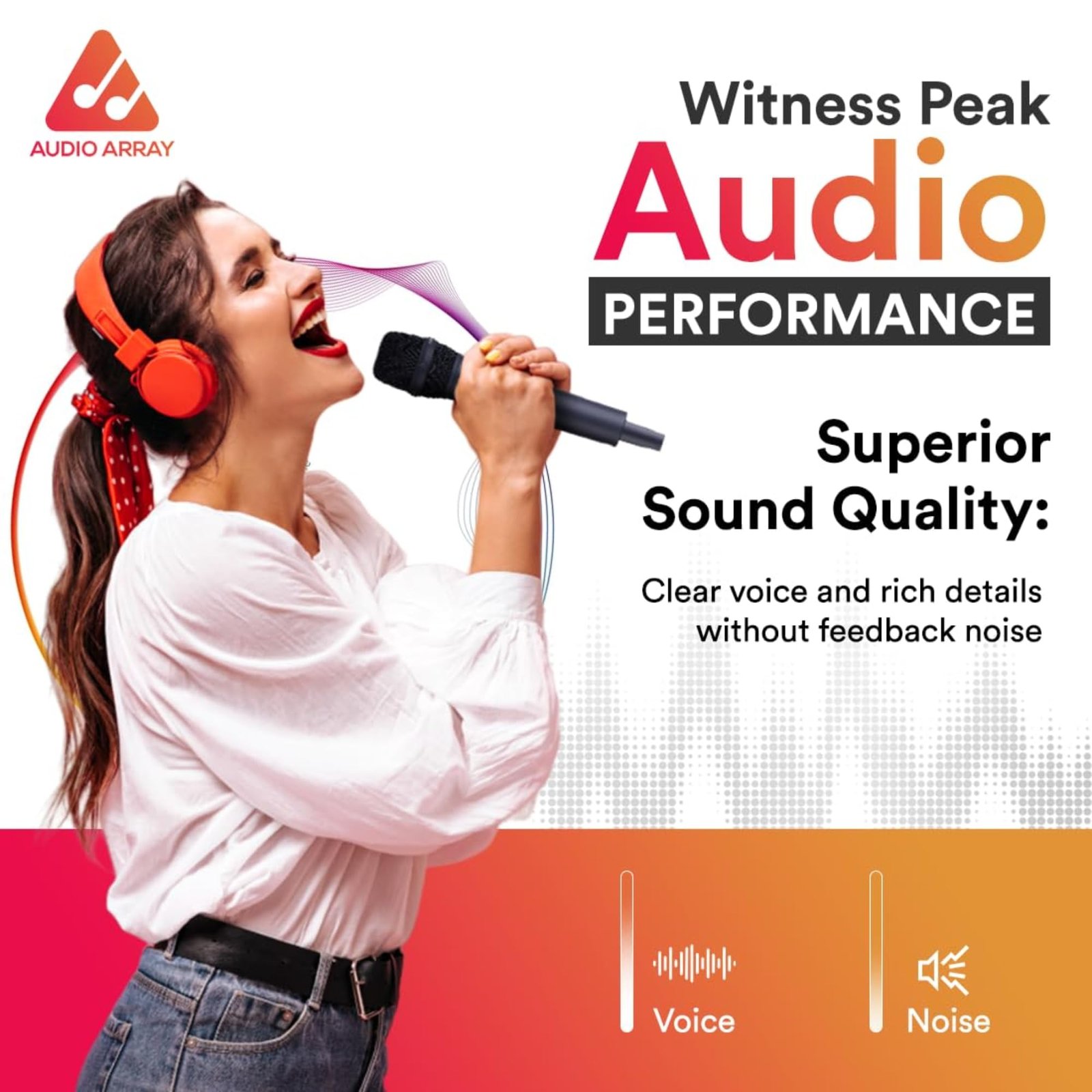 Audio Array AM-W33 UHF Metal Solo Wireless Microphone Set | 2000mAh 6-8 Hours Battery Backup | Range up to 50M | Karaoke Singing, Wedding, DJ, Church | PA System, Amplifier, Mixer, Party Box - Image 3
