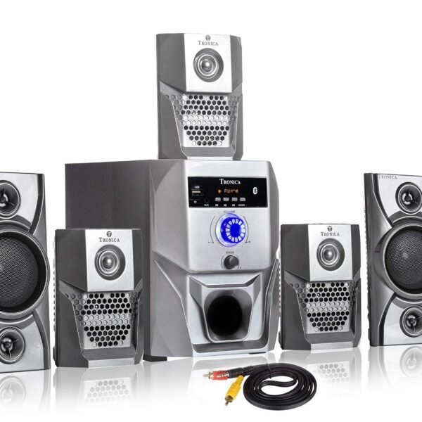 TRONICA Super King 40W 5.1 Multimedia Bluetooth Home Theater System with FM/PenDrive/Sd Card/Mobile/Aux Support & Remote (5.1 Speaker Set Grey)