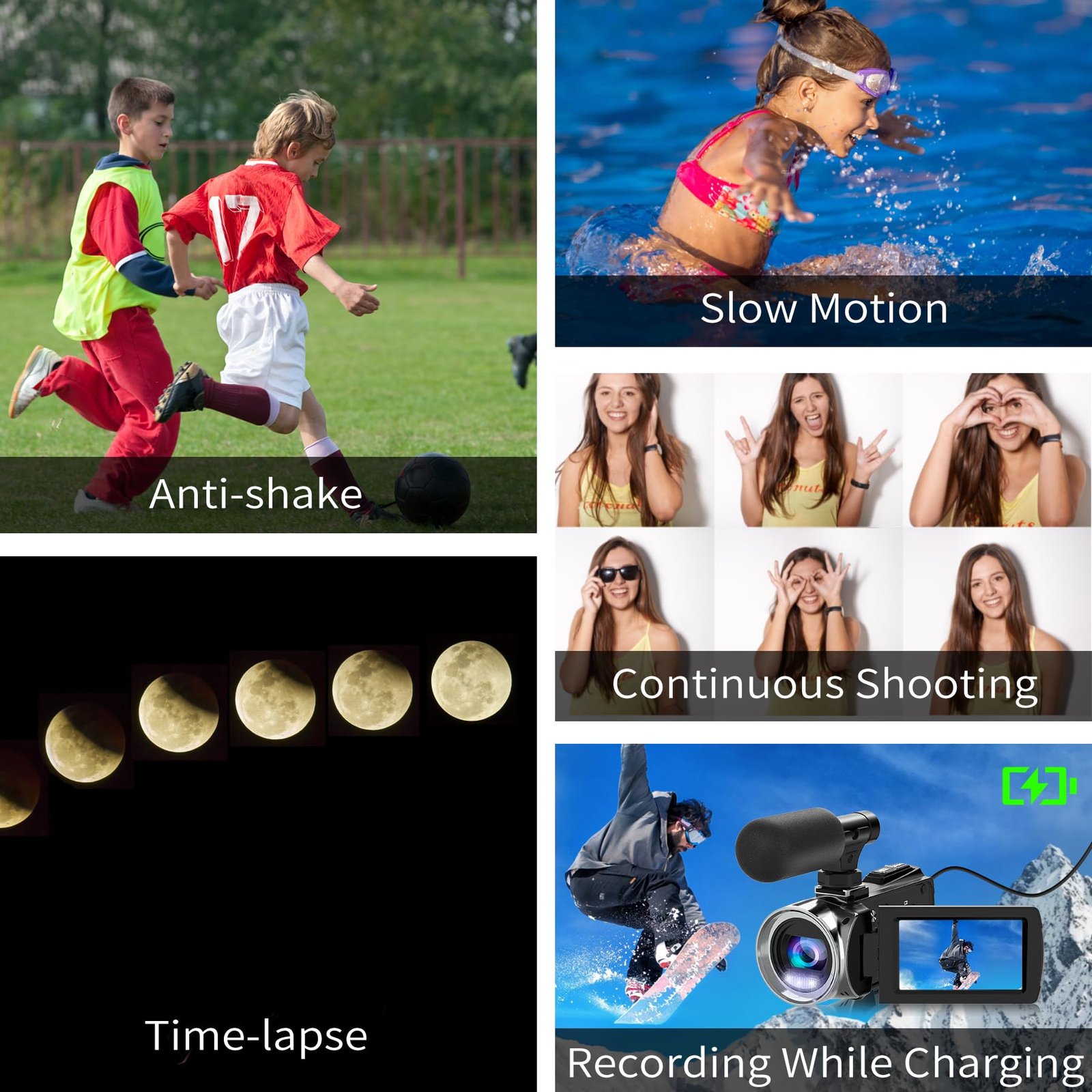 Hojocojo 4K/2.7K Camcorder Video Camera Recorder with 18x Digital Zoom, 3.0 Inch Flip Screen, Anti-Shake, Face Detect, YouTube Vlogging Camera