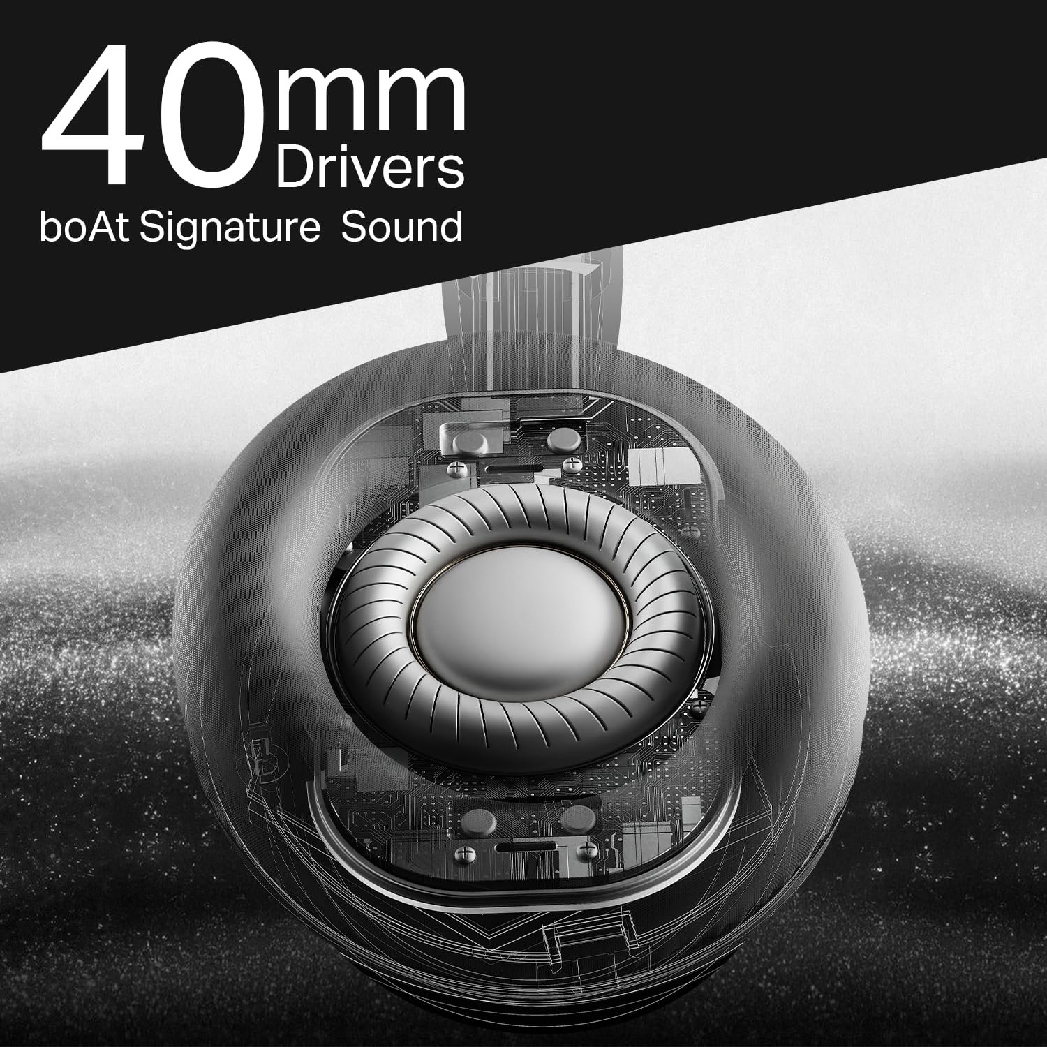 Boat 2025 Launch Rockerz 371, 40mm Drivers, 50hrs Battery, 60ms Low Latency, ENx Tech, BT v5.4, Foldable Cups, Voice Assistant, Bluetooth Headphones, Wireless Headphone with Mic (Black Sabre) - Image 5