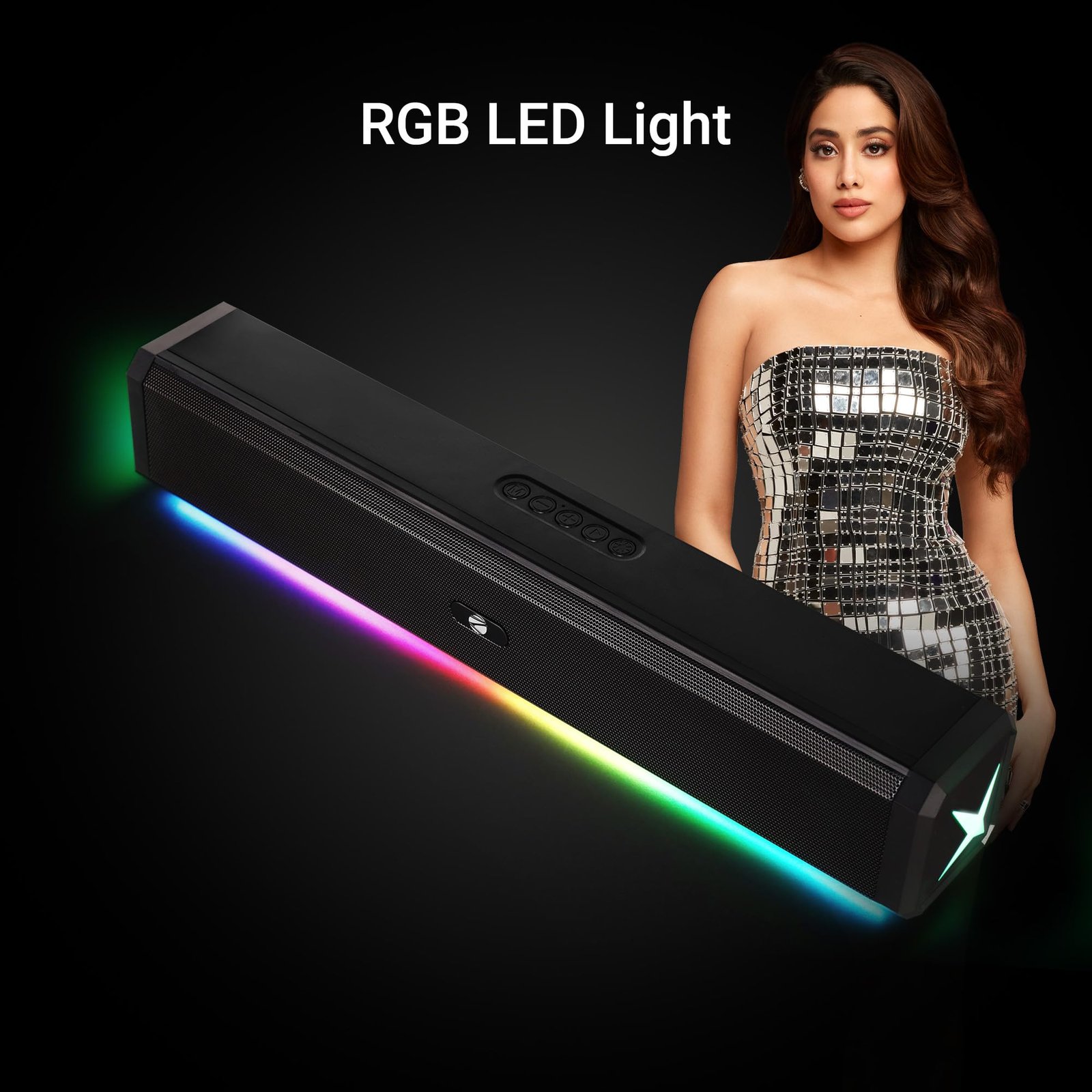 ZEBRONICS VITA BAR 150 Wireless Bluetooth Soundbar, 20W RMS, 2.0 Channel, Dual (52mm Driver & Passive Radiator), Upto 8 Hours Playback, Built in Battery, BTv5.3 | USB | mSD | AUX | | TWS, RGB LED - Image 4