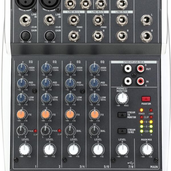 Behringer USB Mixer-Unpowered Analog Audio Mixer(XENYX 802S), Black
