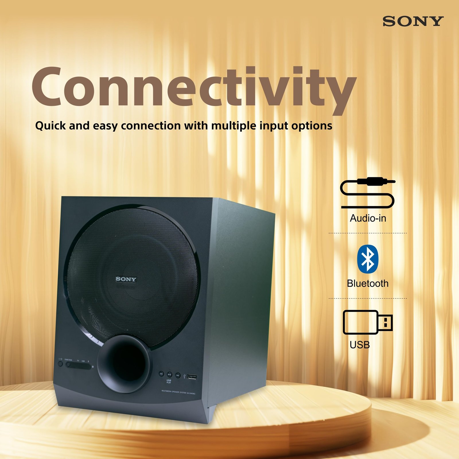 Sony SA-D40M2 All in One 4.1ch Home Theatre System with 100W Power Output and Powerful Subwoofer – Black - Image 3