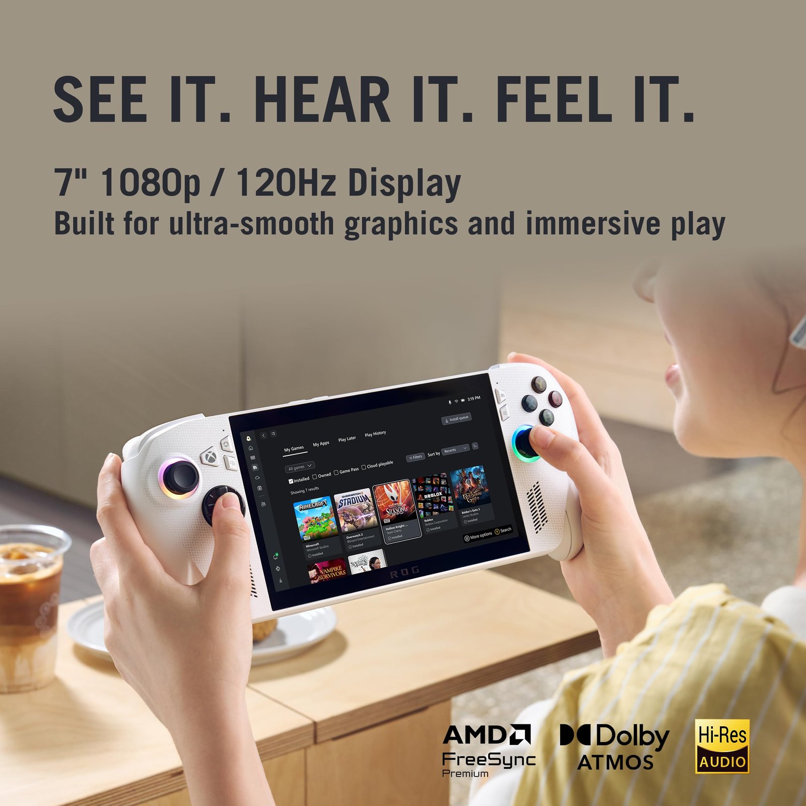 ASUS ROG XBOX Ally (2025), AMD Ryzen Z2 A Processor,16GB RAM, 512GB SSD, 7"/17.8cm, FHD, Touchscreen,120Hz, 500 nits, Windows 11 Home, White, 670g, RC73YA-NH010W,AMD Radeon Graphics,Gaming Handheld PC - Image 18