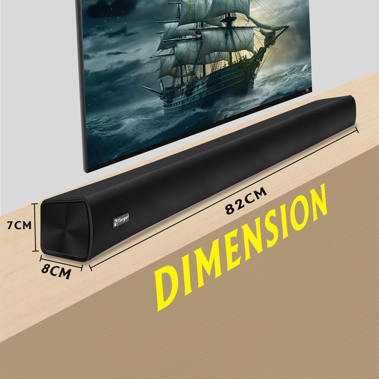 Target TT-101 + Premium Sound Bar with Multi-Connectivity, HDMI ARC,Bluetooth,USB, AUX, Optical Ports, Home Theatre System RMS 50 Watts