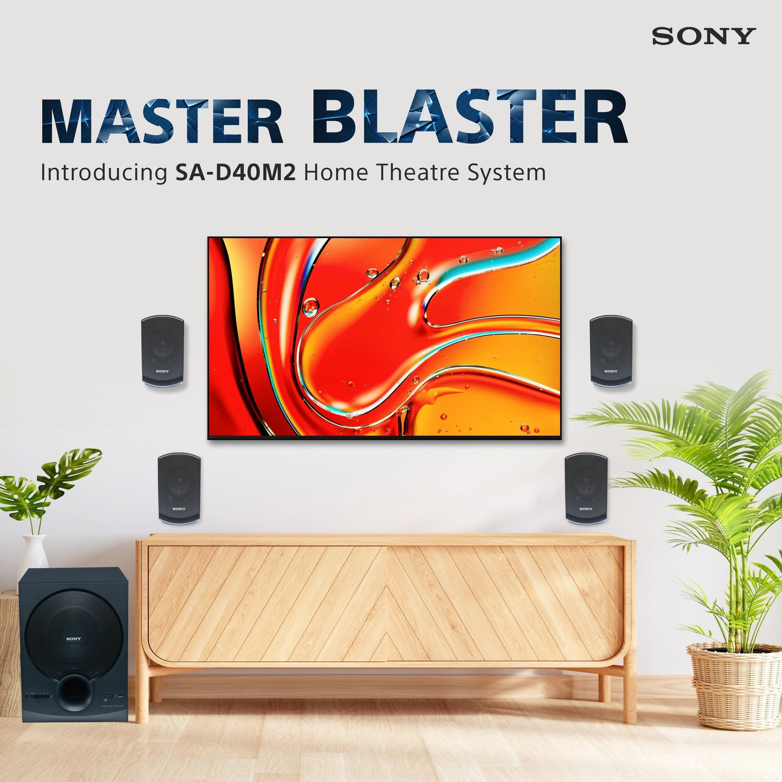 Sony SA-D40M2 All in One 4.1ch Home Theatre System with 100W Power Output and Powerful Subwoofer – Black - Image 8