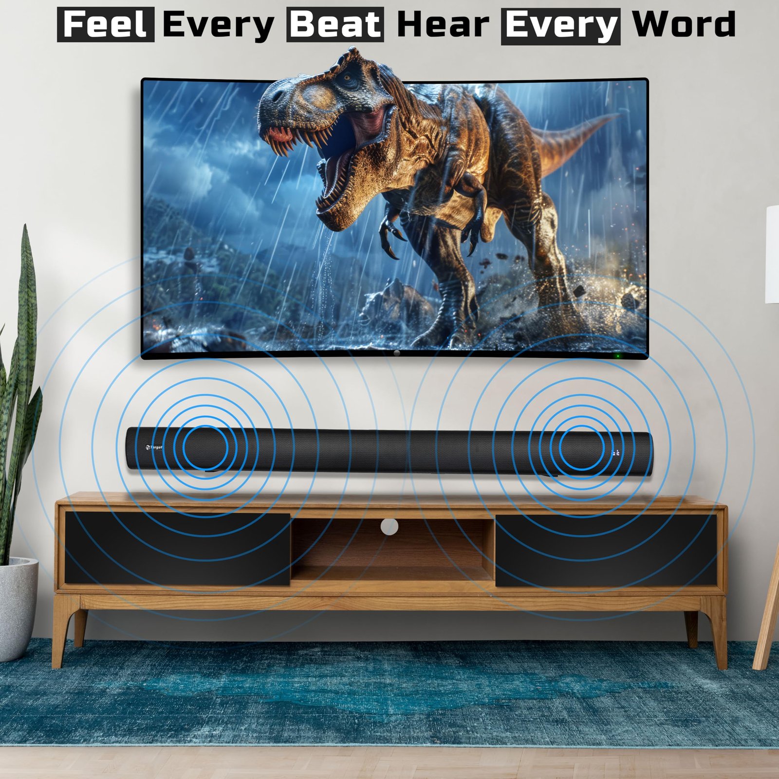 Target TT-101 + Premium Sound Bar with Multi-Connectivity, HDMI ARC,Bluetooth,USB, AUX, Optical Ports, Home Theatre System RMS 50 Watts - Image 3
