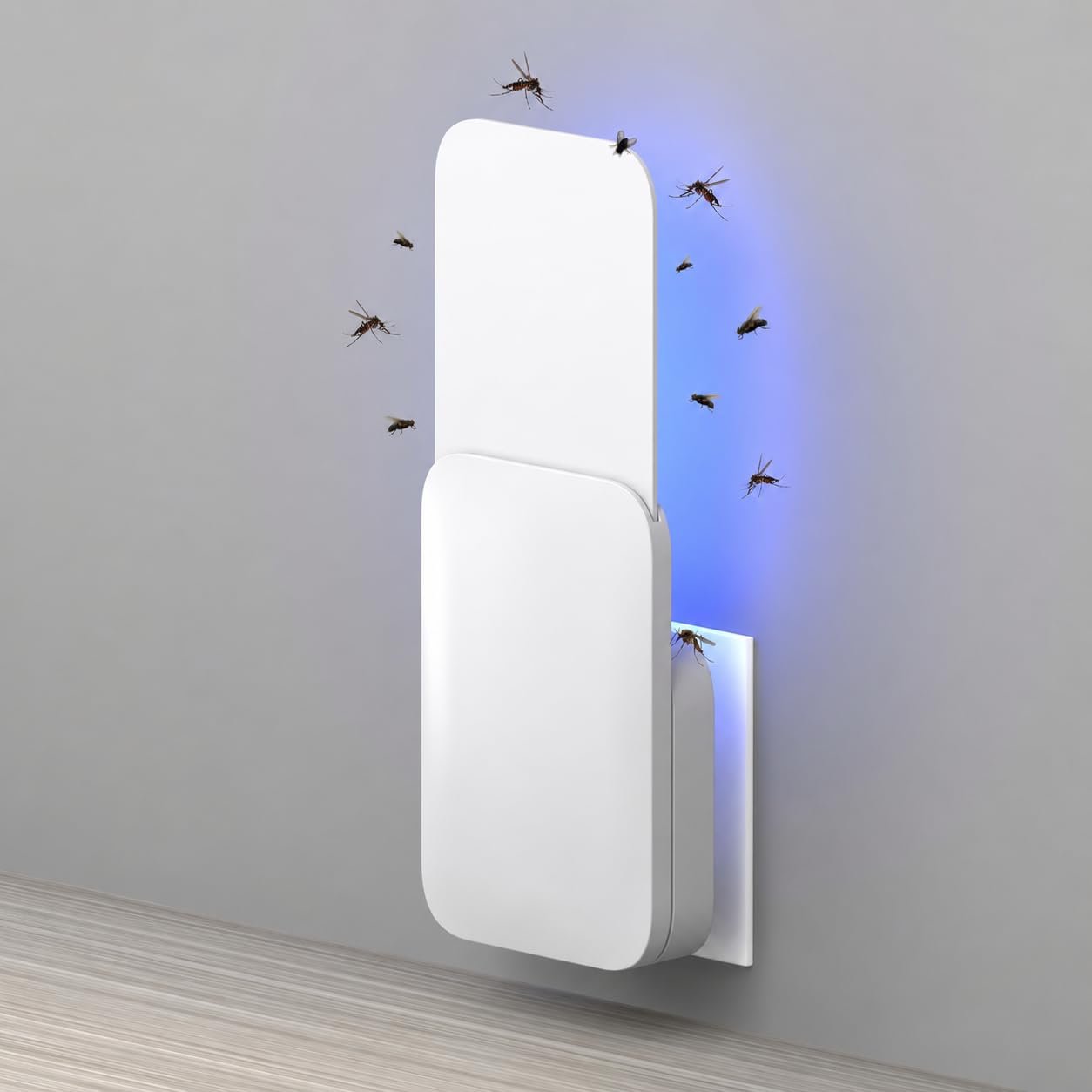 Zero Mosquitoes UVA Mosquito Smart Trap, Indoor Insect Catcher with LED Light, Electronic Bug Zapper, Mosquito Killer lamp for Home, Kids Bedroom, Indoor, Outdoor Office. (1 Device + 5 Glue Pads)