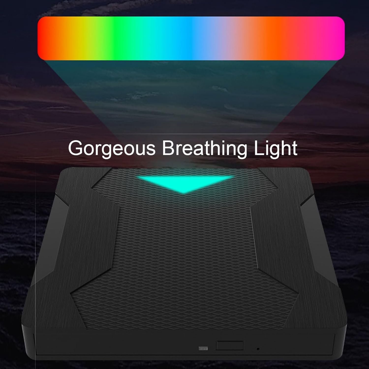 External DVD Drive Player, USB 3.0 USB-C Portable CD/DVD +/-RW Disk Burner, ROM Reader Writer for Laptop Desktop PC (XD008)