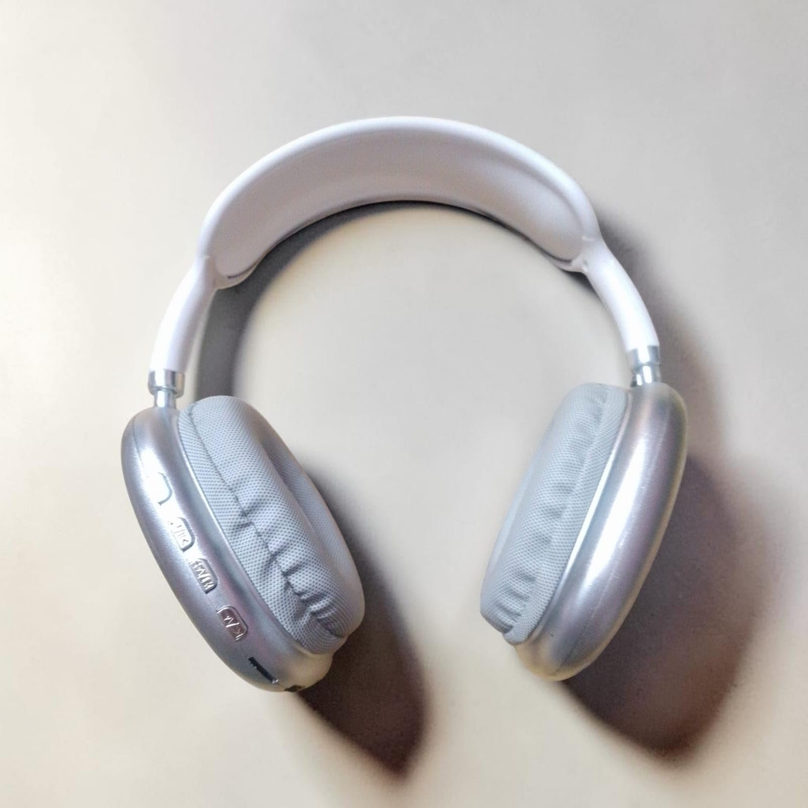 Wireless Over-Ear Headphones, Silver with Cushioned Ear Pads - Image 2