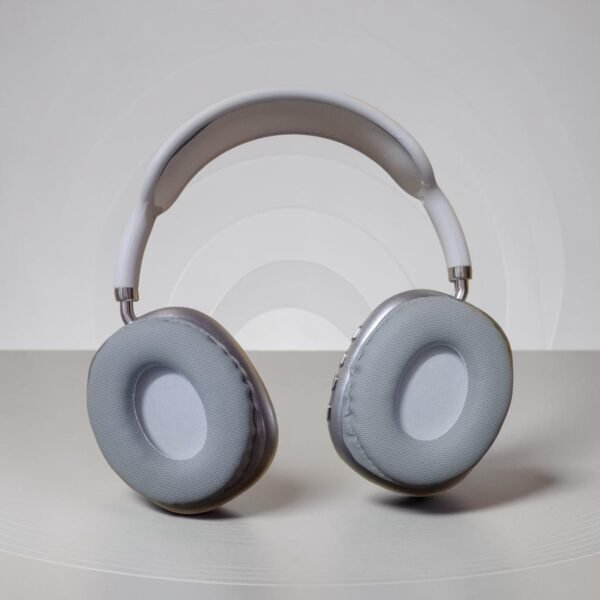 Wireless Over-Ear Headphones, Silver with Cushioned Ear Pads