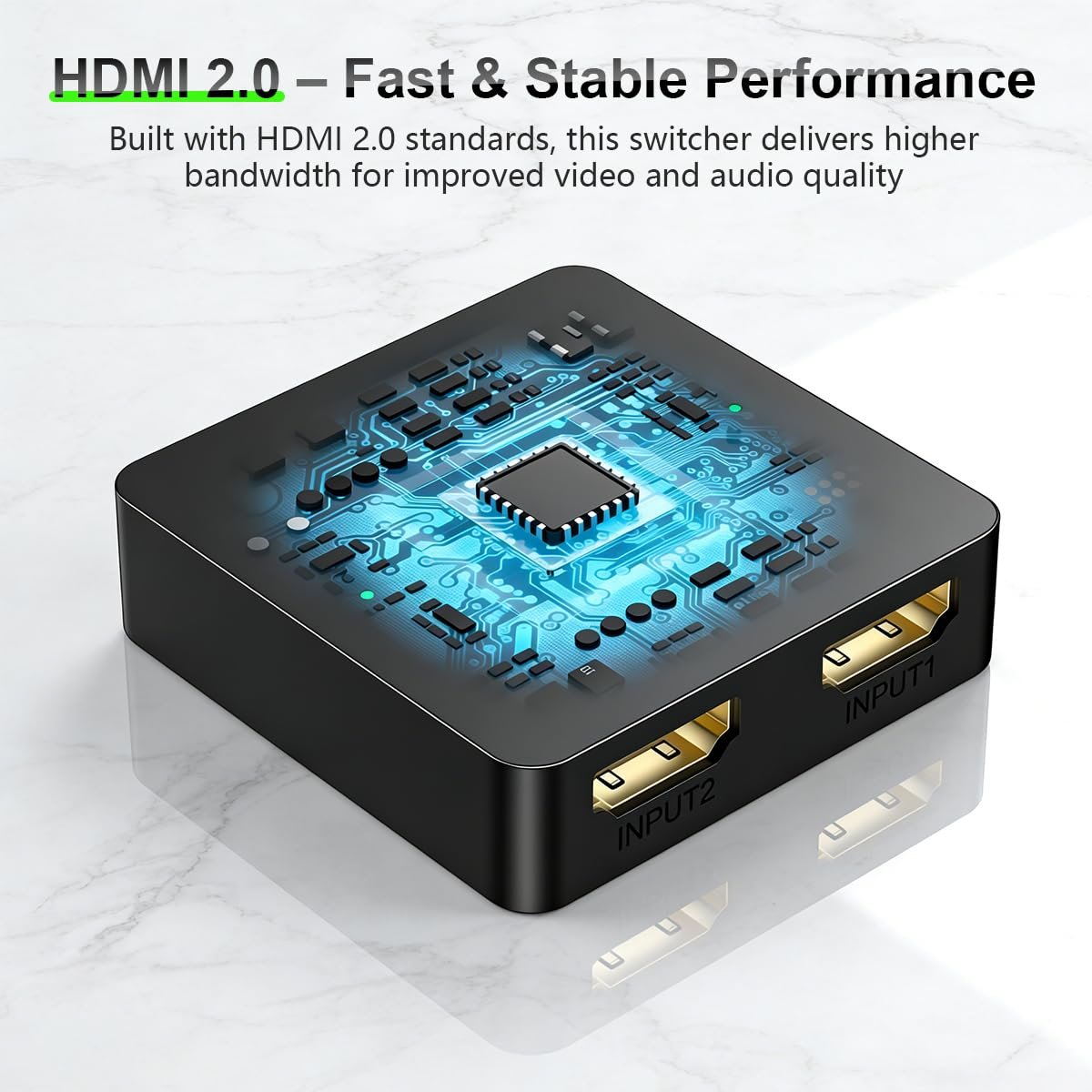 ® HDMI Switch 4k@60hz, BD&M Bi-Directional HDMI Switcher 2 in 1 Out, Manual HDMI Hub Supports HD Compatible with Laptop PC Xbox PS5/4/3 Blu-Ray Player Fire Stick Roku and More - Image 4