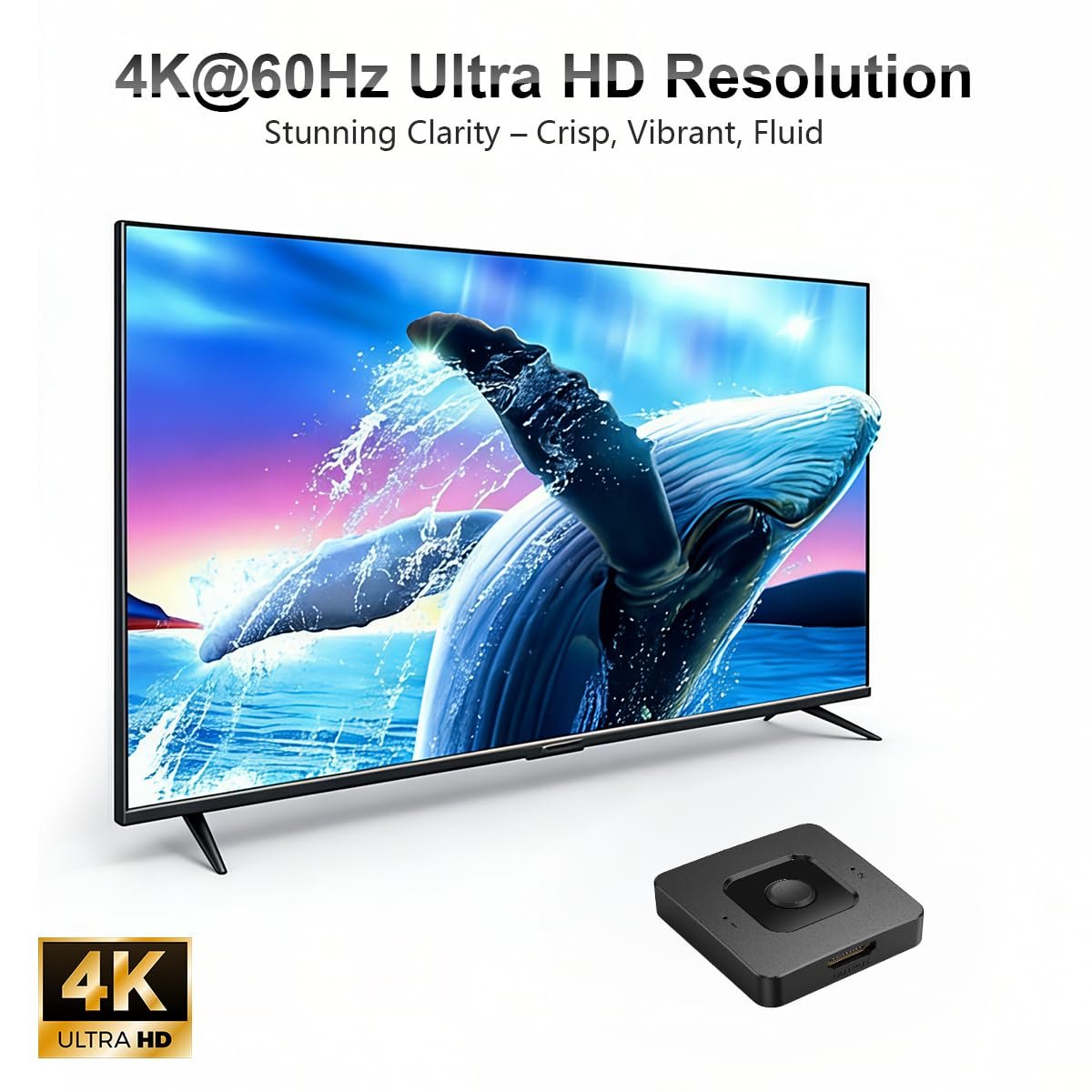 ® HDMI Switch 4k@60hz, BD&M Bi-Directional HDMI Switcher 2 in 1 Out, Manual HDMI Hub Supports HD Compatible with Laptop PC Xbox PS5/4/3 Blu-Ray Player Fire Stick Roku and More - Image 5