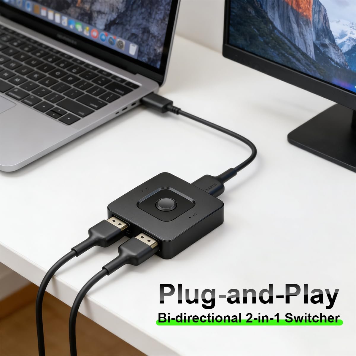 ® HDMI Switch 4k@60hz, BD&M Bi-Directional HDMI Switcher 2 in 1 Out, Manual HDMI Hub Supports HD Compatible with Laptop PC Xbox PS5/4/3 Blu-Ray Player Fire Stick Roku and More - Image 7