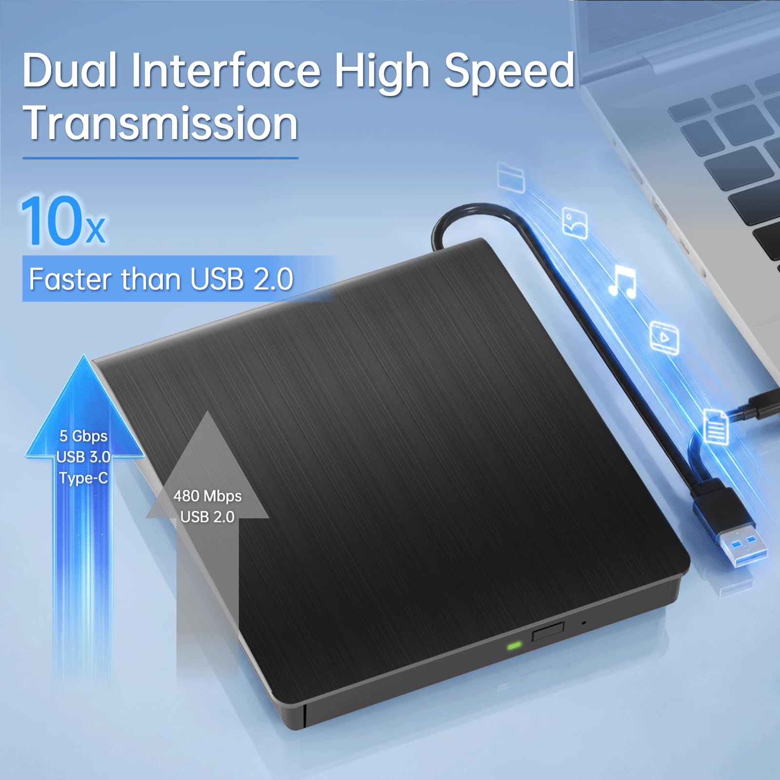 External Blu Ray Drive Support Read/Burn, 3D Blu Ray Burner for PC