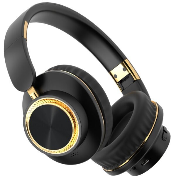 H8 Over Ear Headphones, Upto 50 Hrs Playtime, Fast Charging, in-Built ENC Mic, 40mm Titanium Bass Drivers, Super Soft Cushion, AUX in, Foldable Design, Wireless Bluetooth Headset. (Black)