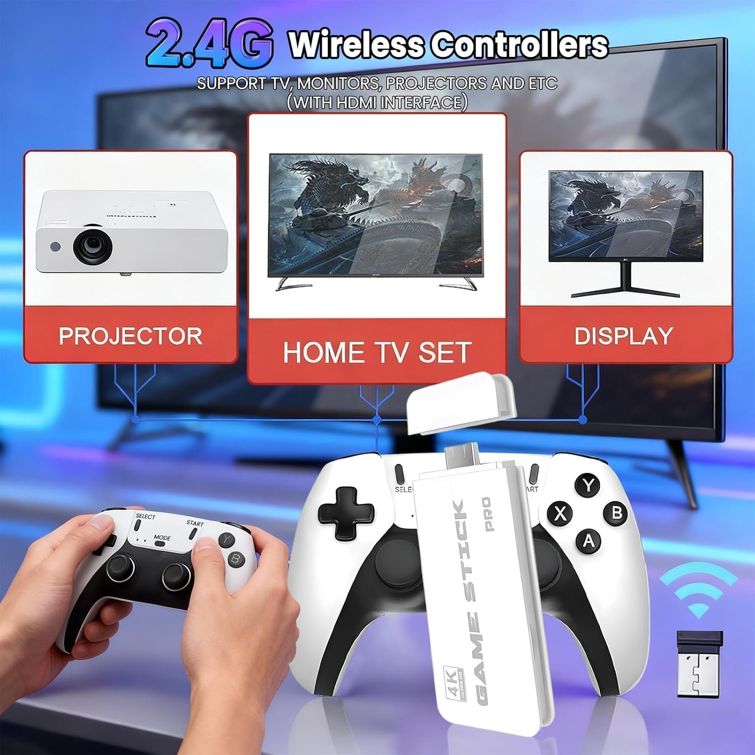2026 Upgraded 4k TV Video Game Gaming System, Plug & Play Video TV Games HD with Wireless 2 Controllers for Men/Women/Girls/Boys, (NEW Latest 2026)