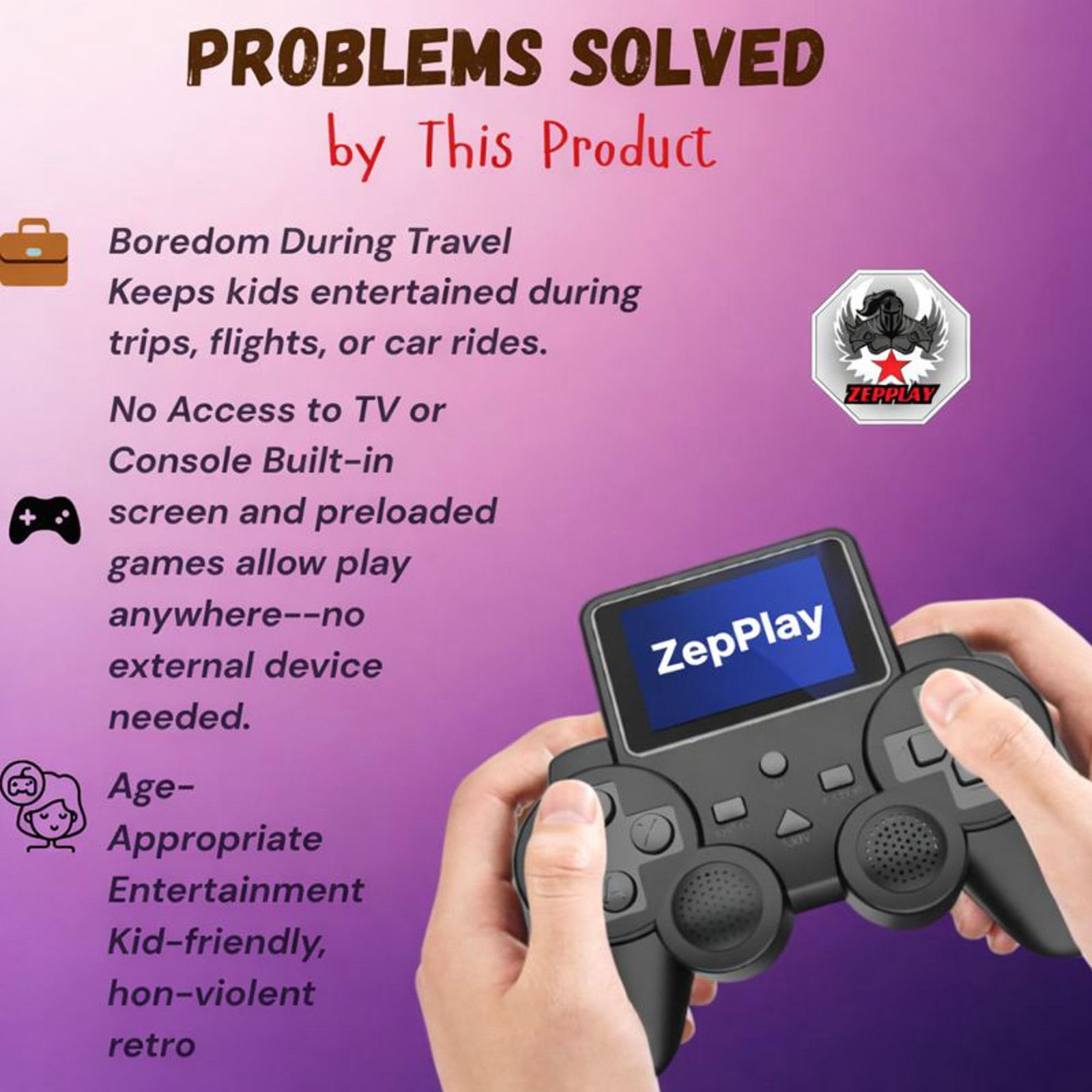 520 in 1 Handheld Gaming Console for Kids & Adults | Portable Retro Video Game Player with Rechargeable Battery & TV Output | Classic Arcade Gaming Experience | Gift for Boys & Girls - Image 5