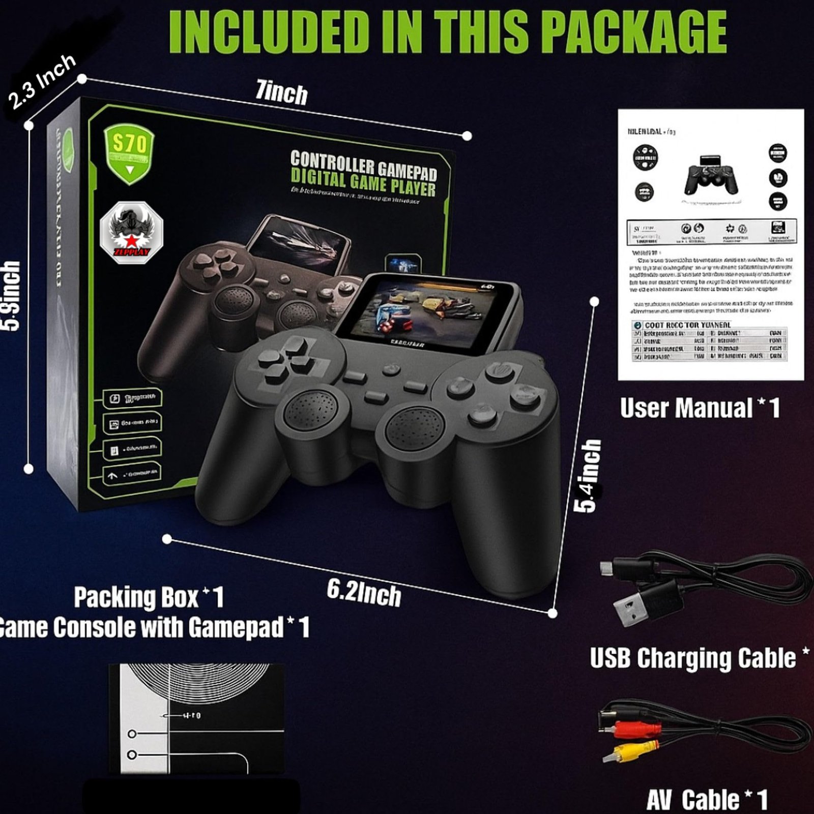 520 in 1 Handheld Gaming Console for Kids & Adults | Portable Retro Video Game Player with Rechargeable Battery & TV Output | Classic Arcade Gaming Experience | Gift for Boys & Girls - Image 4